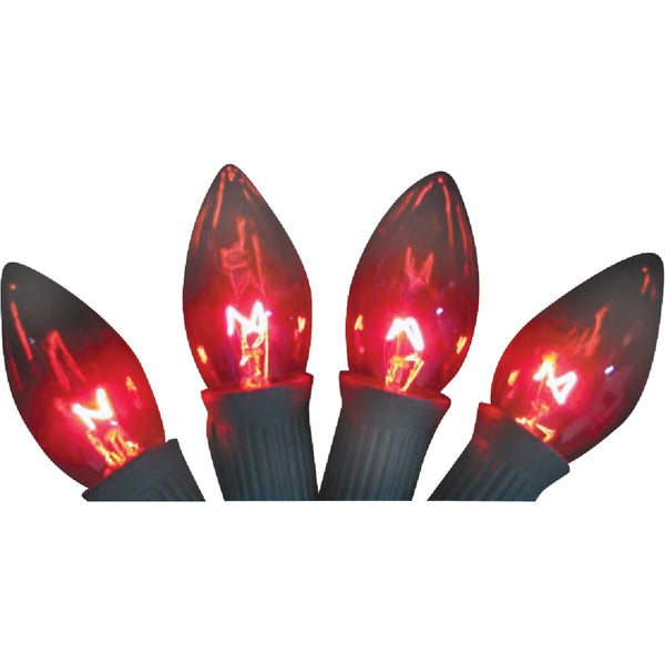 J Hofert C9 Red Transparent 125V Replacement Light Bulb (4-Pack)