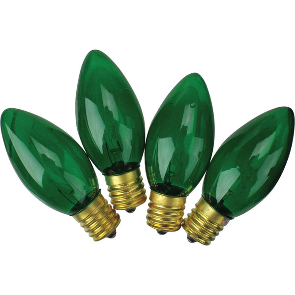 J Hofert C9 Green Transparent 125V Replacement Light Bulb (4-Pack)