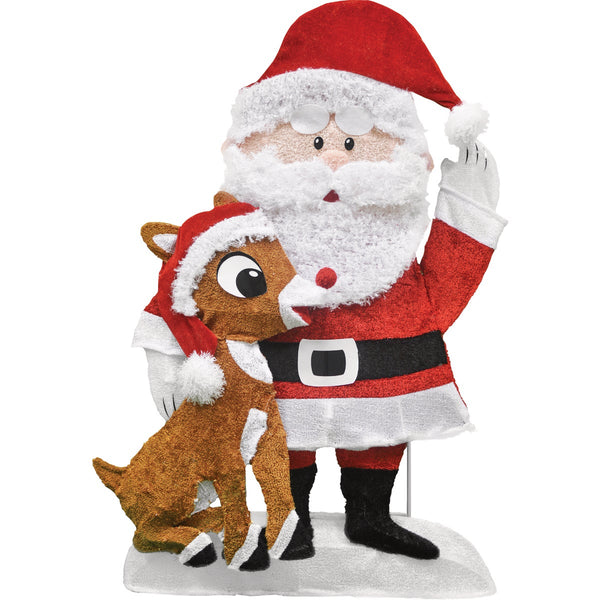 Rudolph 32 In. Incandescent 2D Santa & Rudolph Holiday Yard Art