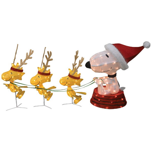 Peanuts 60 In. LED 3D Snoopy & Woodstock Holiday Yard Art