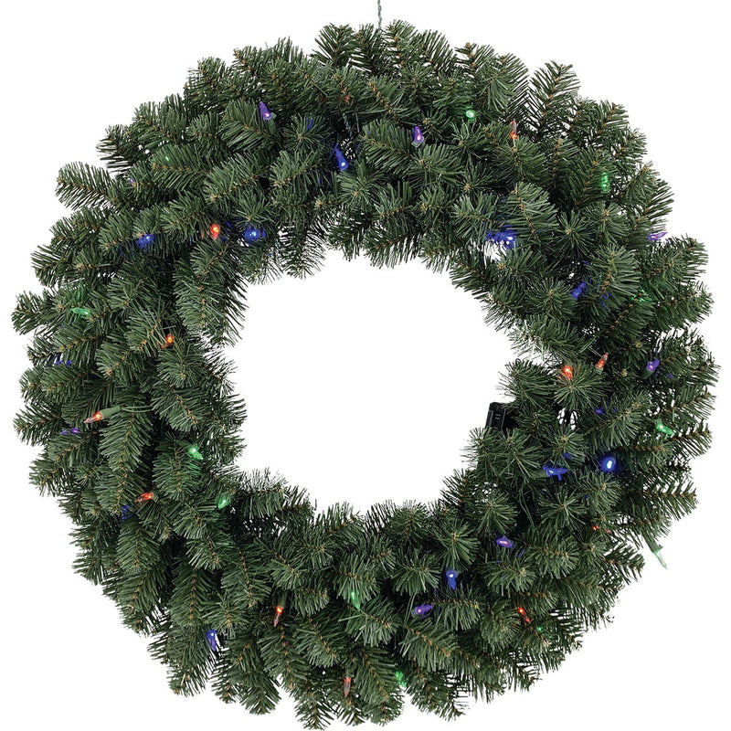Gerson 24 In. 50-Bulb Color Changing LED Balsam Pine Prelit Wreath