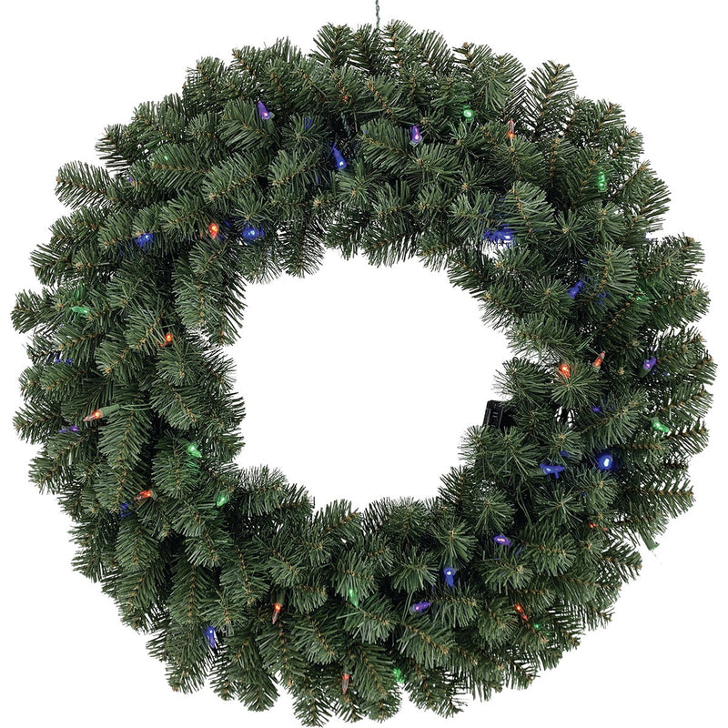 Gerson 30 In. 50-Bulb Color Changing LED Balsam Pine Prelit Wreath