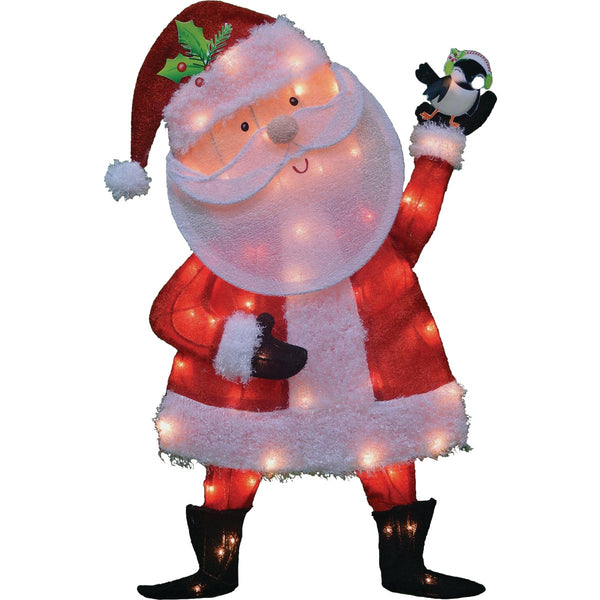 Candy Cane Lane 32 In. Incandescent 2D Santa Holiday Yard Art