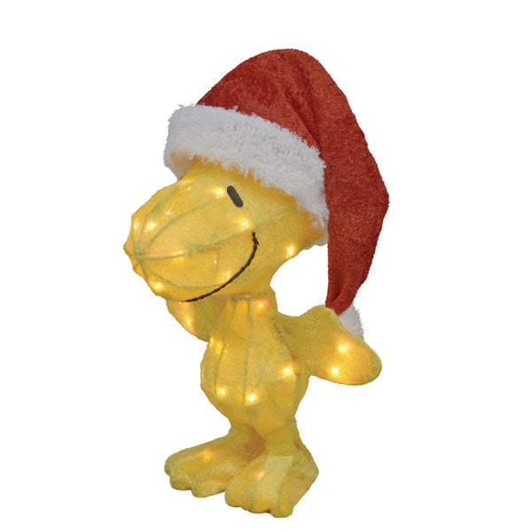 Peanuts 18 In. LED Woodstock with Santa Hat Holiday Yard Art