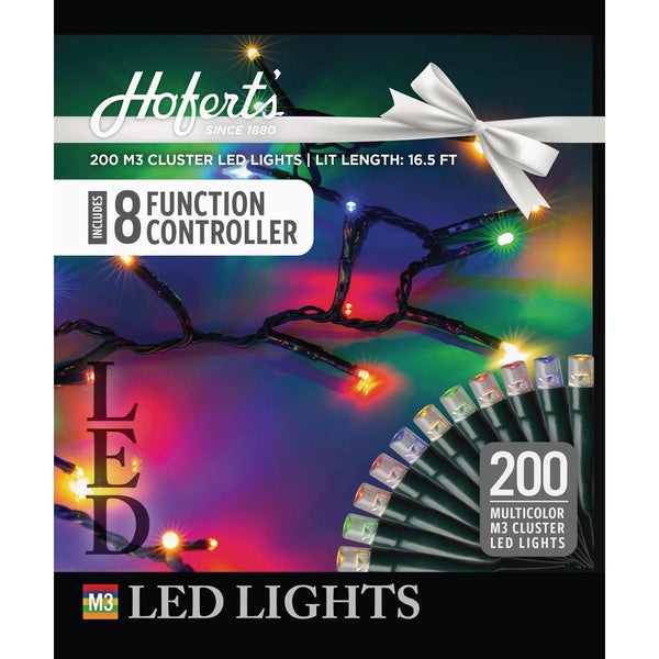 J Hofert Multi 200-Bulb M5 LED Cluster String Light Set