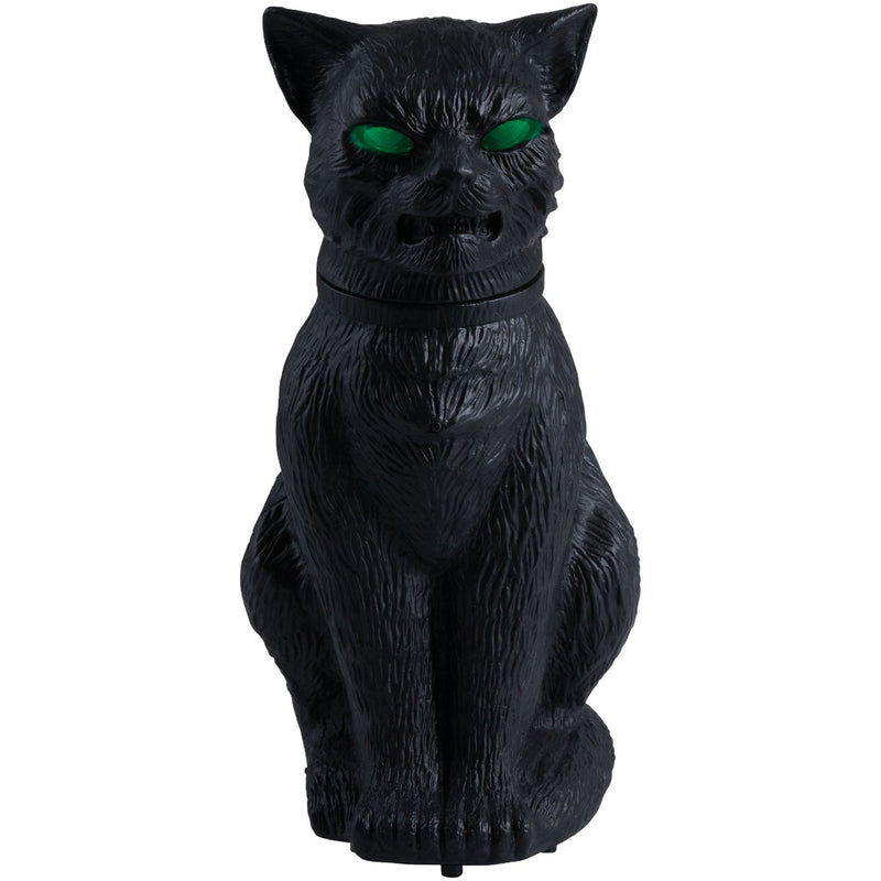 16 In. LED Head-Turning Lighted Cemetery Cat Halloween Decoration