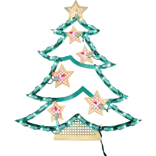 J Hofert 18 In. Pre-Lit Christmas Tree Plaque with 43 Lights