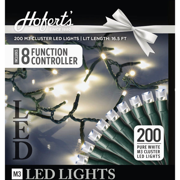 J Hofert Warm White 200-Bulb M5 LED Cluster String Light Set