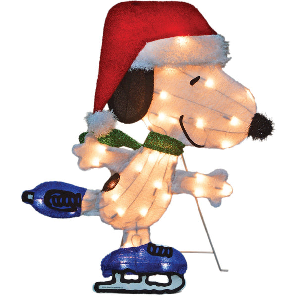 Peanuts 24 In. Incandescent Skating Snoopy Holiday Yard Art