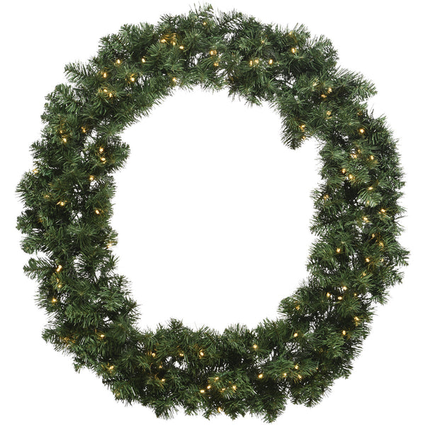 Everlands Imperial 19 In. 40-Bulb Warm White LED Soft Needle Pine Prelit Wreath