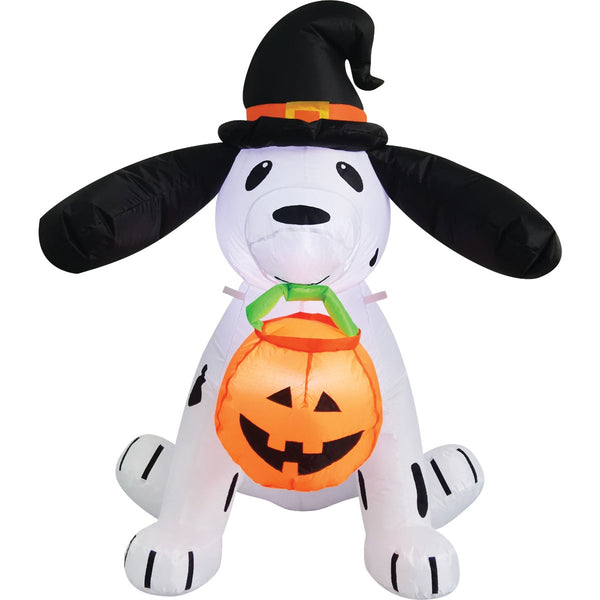 4 Ft. LED Dog with Pumpkin Lantern Airblown Inflatable