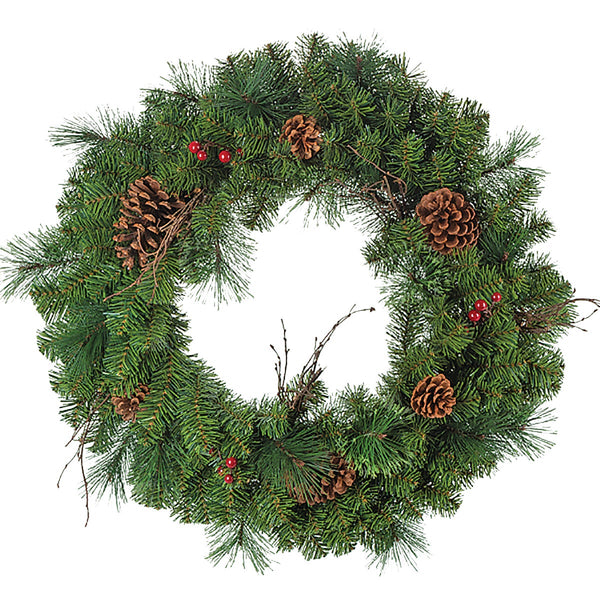 Gerson 30 In. Pine Artificial Wreath with Berries
