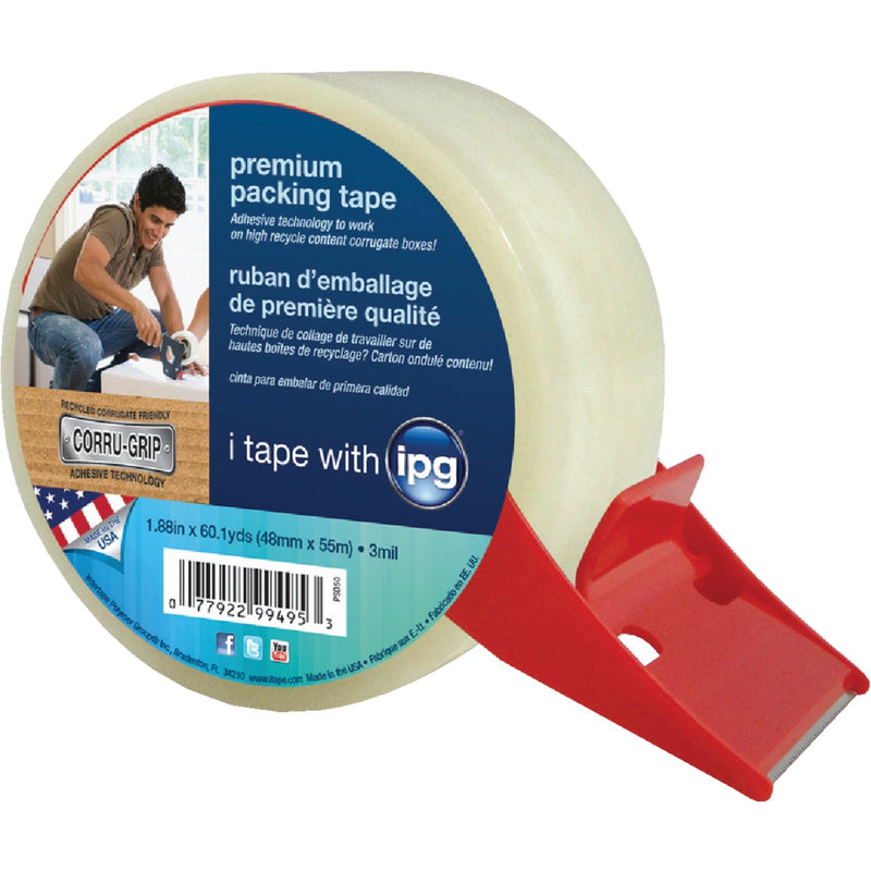 IPG 1.88 In. X 60.1 Yd. Premium Clear Packing Tape with Dispenser