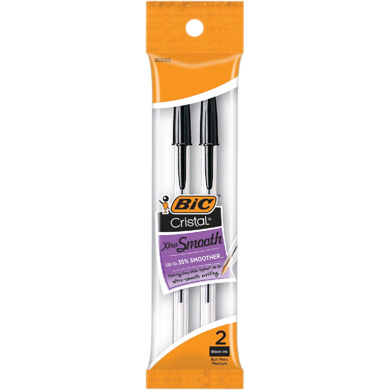 Bic Cristal Medium Point Black Ball Pen (2-Pack)