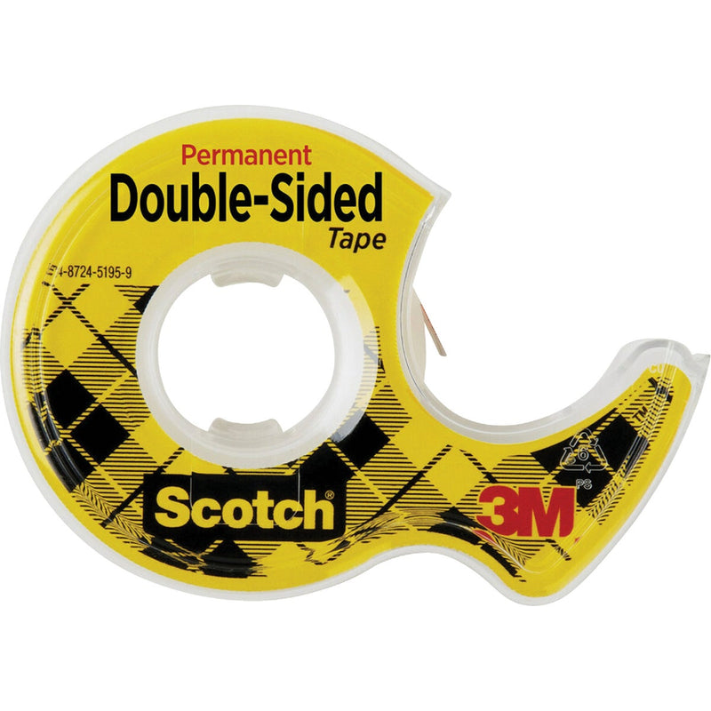 Scotch Permament Double Sided Tape, 1/2 In. x 250 In.