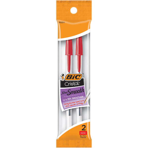 Bic Cristal Medium Point Red Ball Pen (2-Pack)