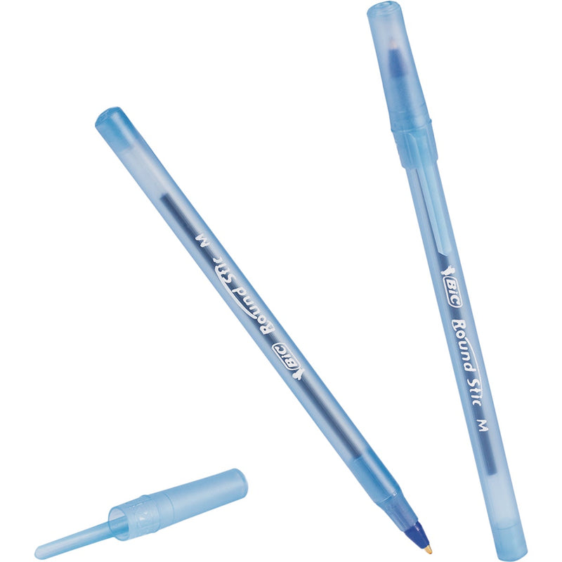 Bic Round Stic Medium Point Blue Ball Pen (10-Pack)