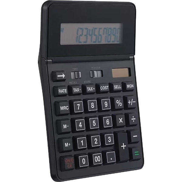 Staples Basic Solar & Battery 12-Digit Black Calculator