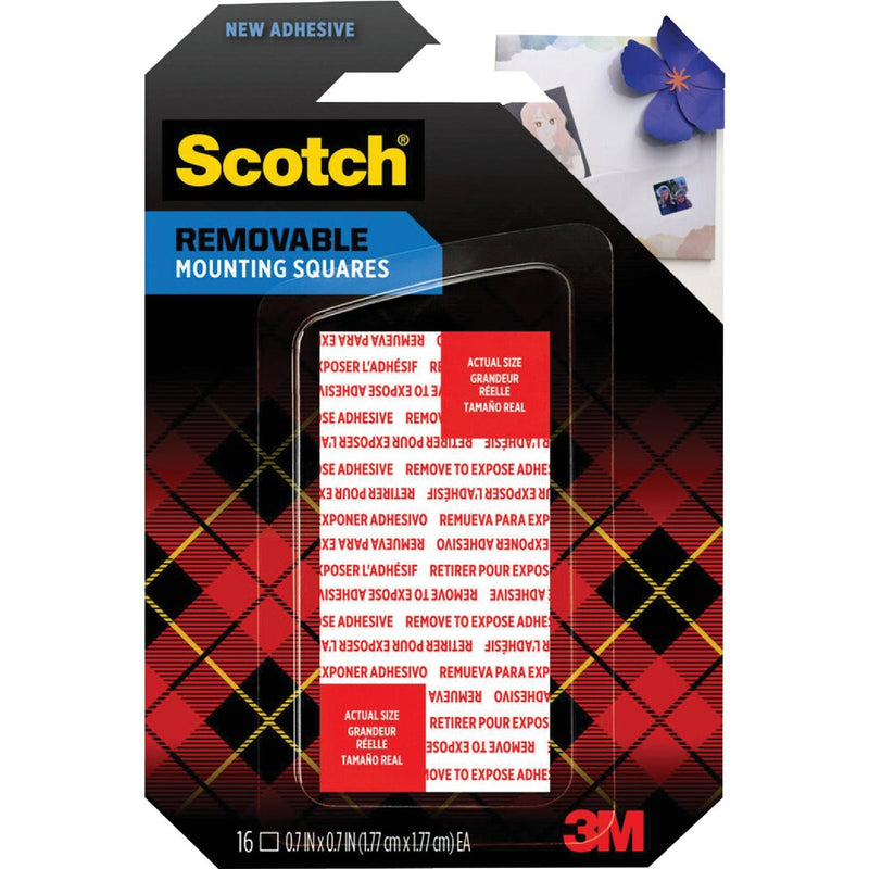 Scotch 1 In. x 1 In. 1 Lb. Capacity Removable Mounting Squares (16-Pack)