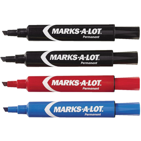 Marks-A-Lot Assorted Color Regular Chisel Tip Permanent Marker (4-Pack)