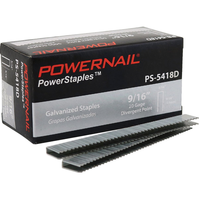 Powernail 20-Gauge Divergent Point Collated Flooring Staple, 3/16 In. x 9/16 In. (5,000 Count)